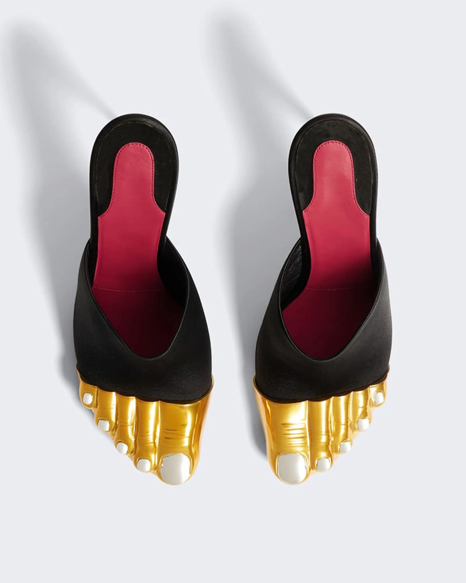 Vanda Silver Toenail Mules
