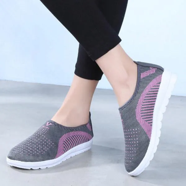 Women Breathable Flat Round Toe Casual Sport Sneakers