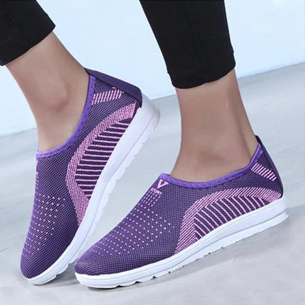 Women Breathable Flat Round Toe Casual Sport Sneakers