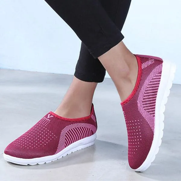 Women Breathable Flat Round Toe Casual Sport Sneakers