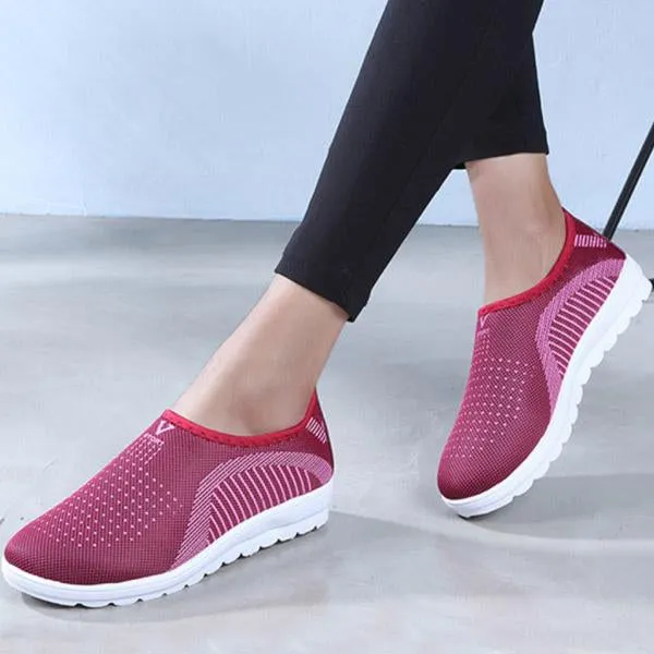 Women Breathable Flat Round Toe Casual Sport Sneakers