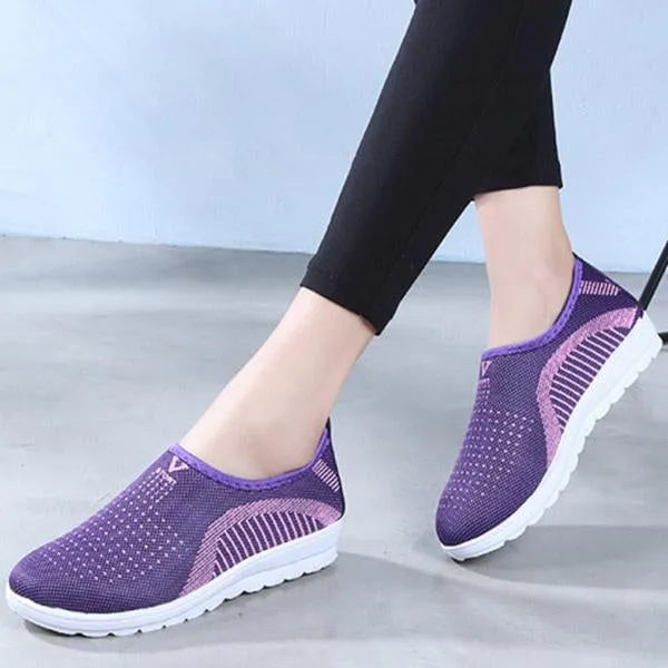 Women Breathable Flat Round Toe Casual Sport Sneakers