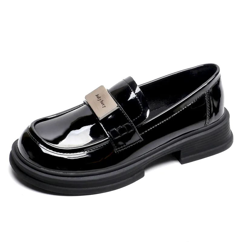 Women Retro Casual Glossy Leather Fashion Loafers