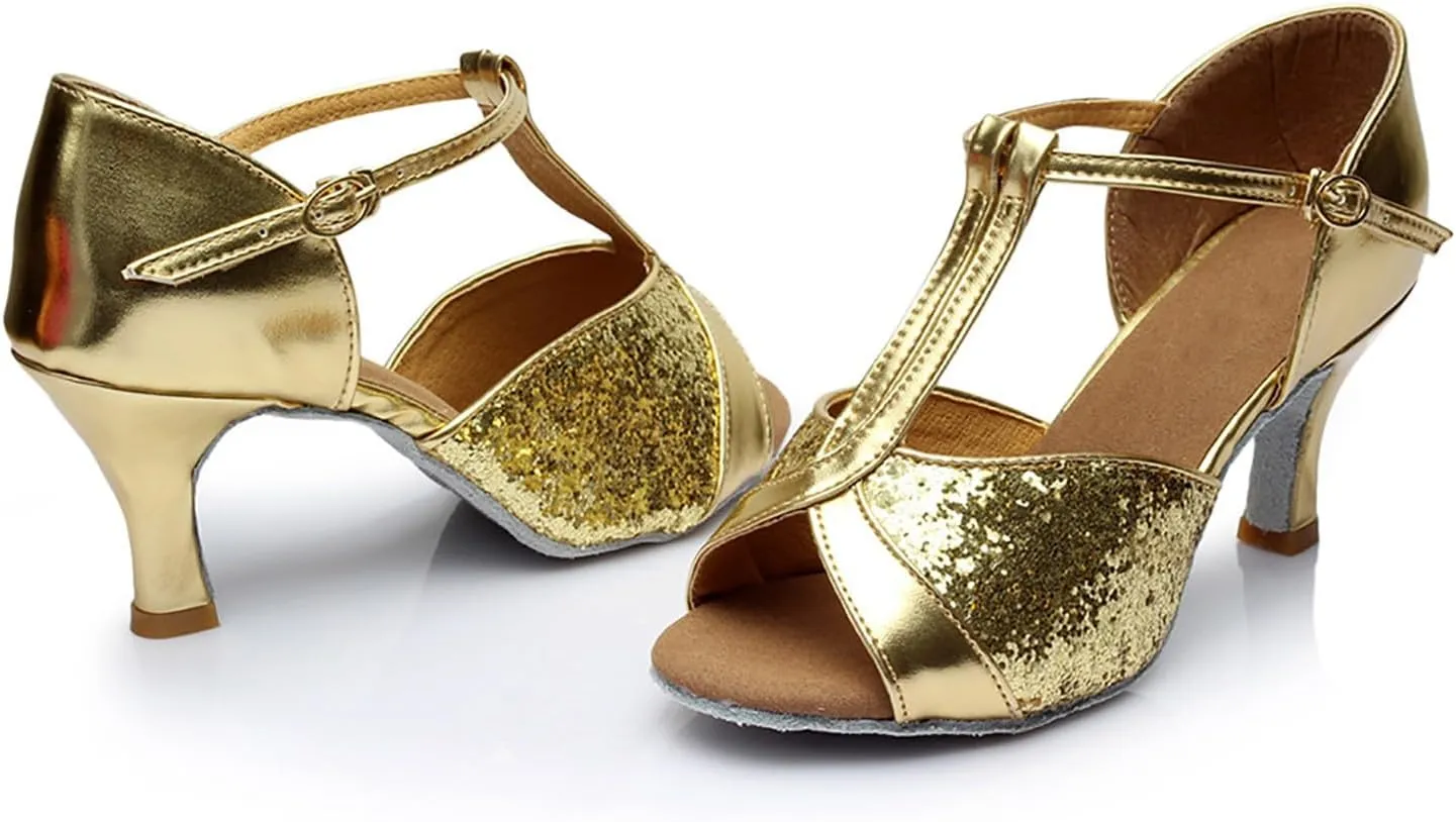 Women's Sandals Women's Latin Dance Shoes Ballroom Performance Practice Dancing Shoes High Heels Platform Sandals