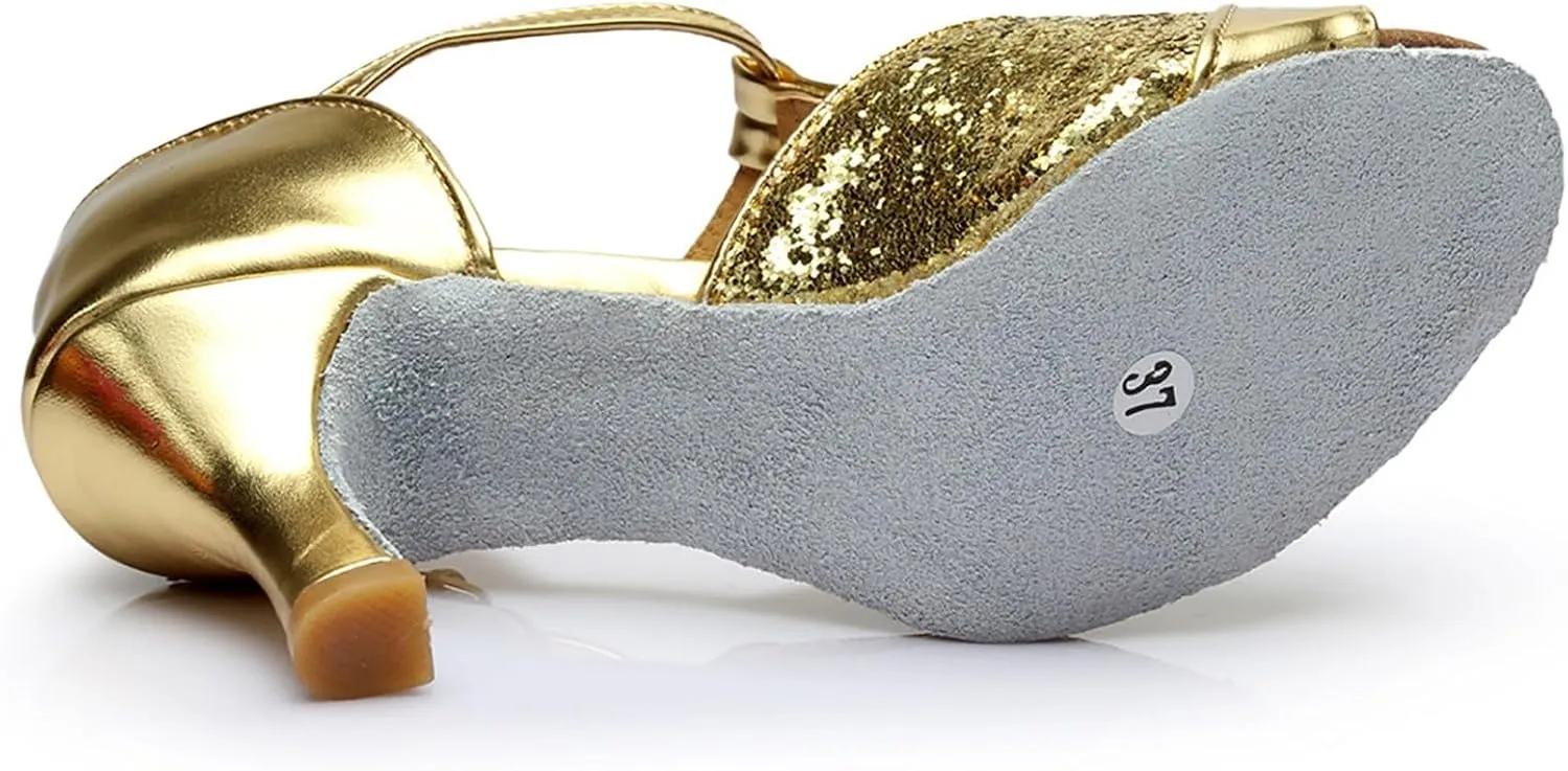 Women's Sandals Women's Latin Dance Shoes Ballroom Performance Practice Dancing Shoes High Heels Platform Sandals